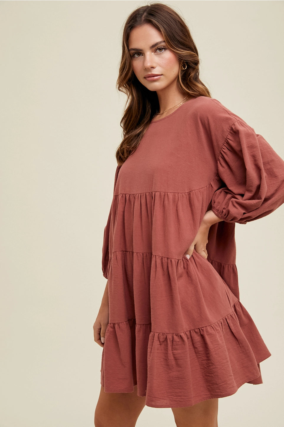 Sunrise Dress in Red Bean