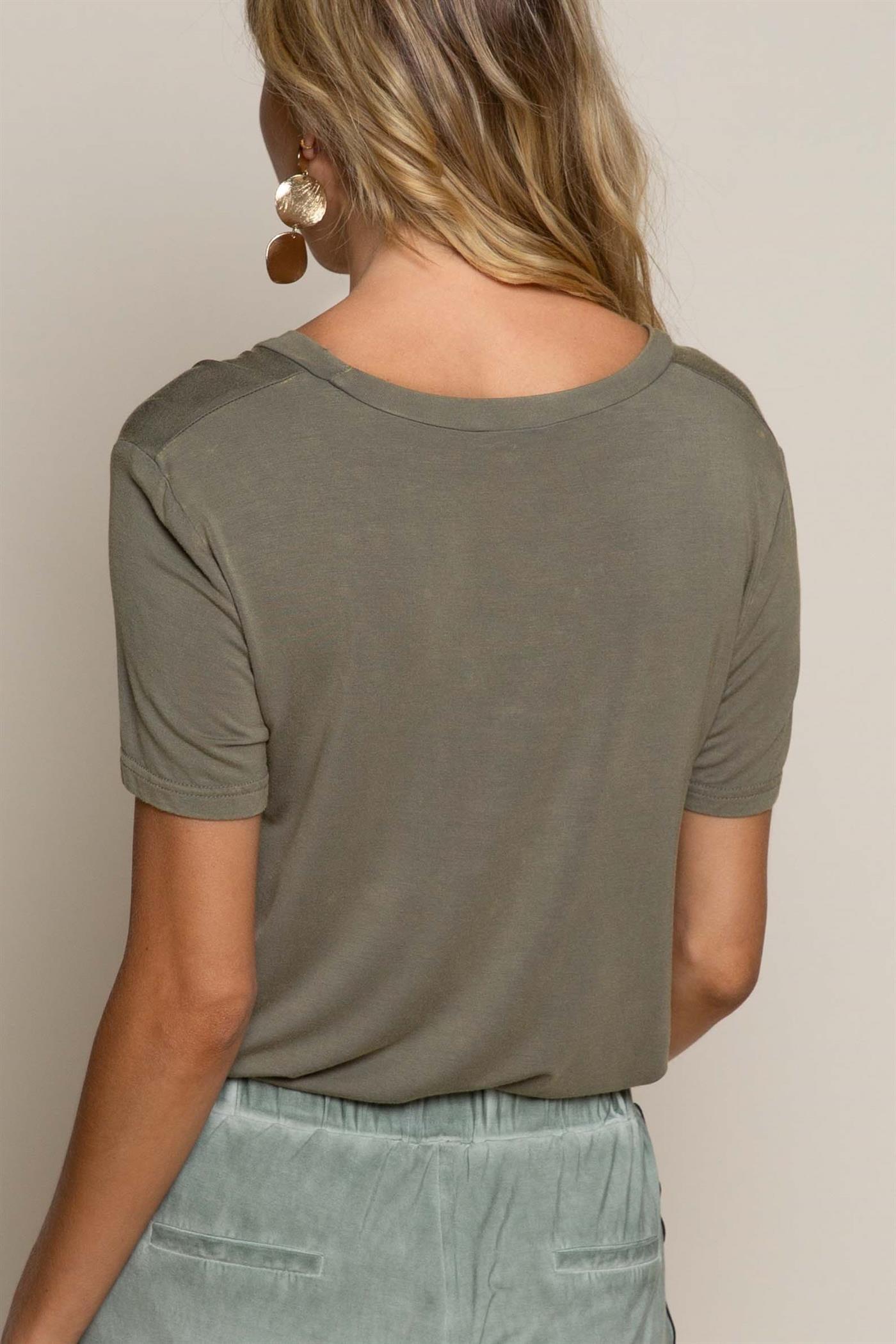 Butter Soft Scoop Neck Tee in Olive