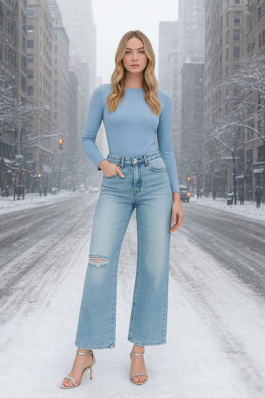 High Rise Wide Leg Denim