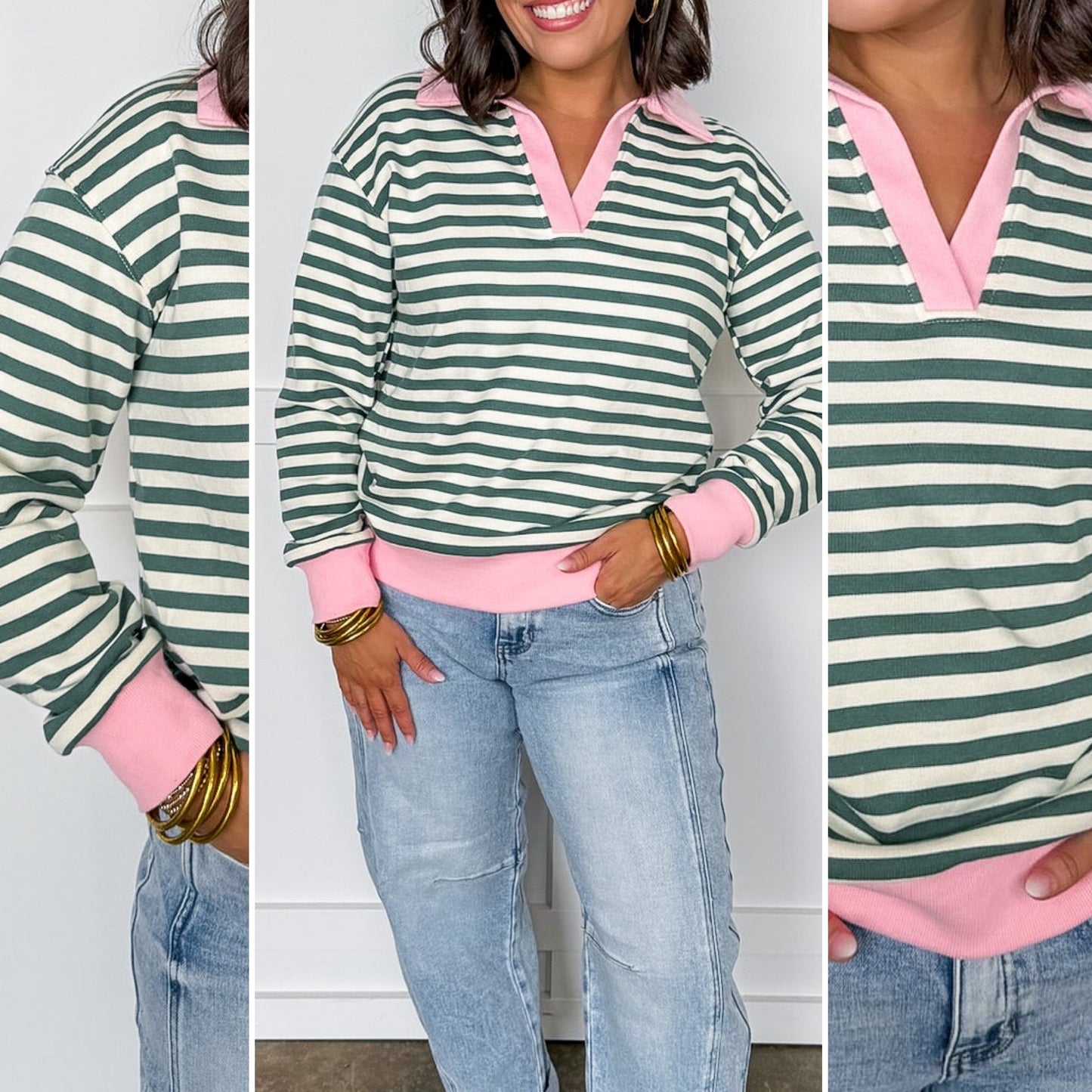 Polo Collar Sweatshirt