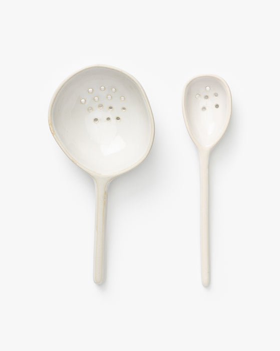 Stoneware Strainer Spoon, Reactive Glaze • 2 Sizes