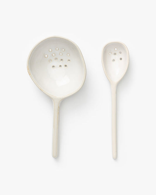 Stoneware Strainer Spoon, Reactive Glaze • 2 Sizes