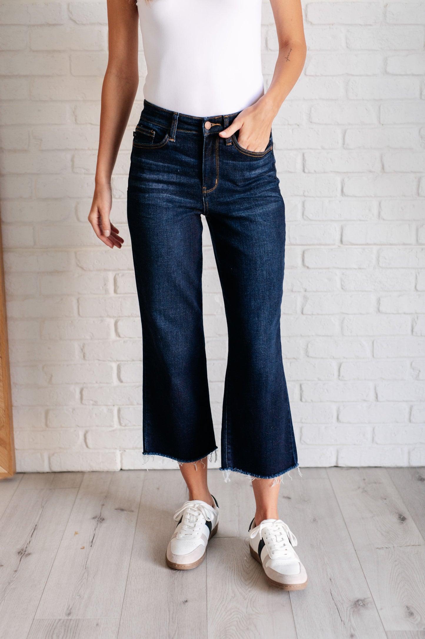 Madeline High Rise Cropped Wide Leg Jeans • Judy Blue