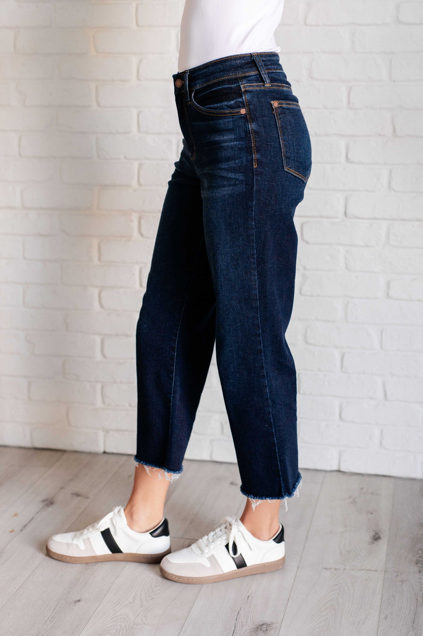 Madeline High Rise Cropped Wide Leg Jeans • Judy Blue