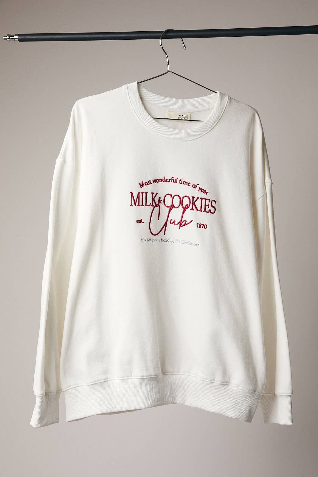 Milk and Cookies Embroidered Sweatshirt