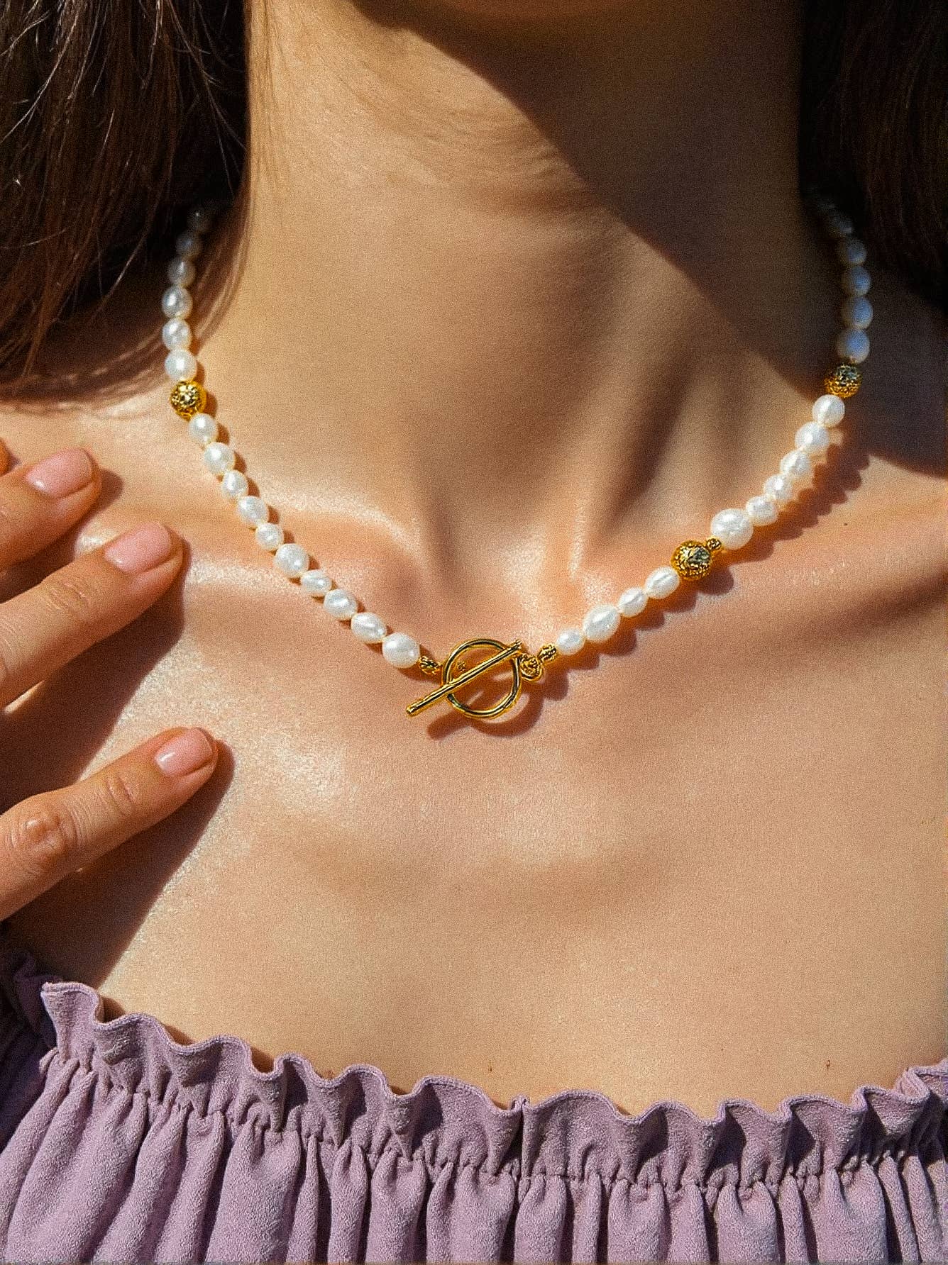 Penelope 18K Gold Natural Baroque Pearl Choker