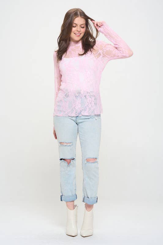 PLUS SIZE Mesh Floral print top