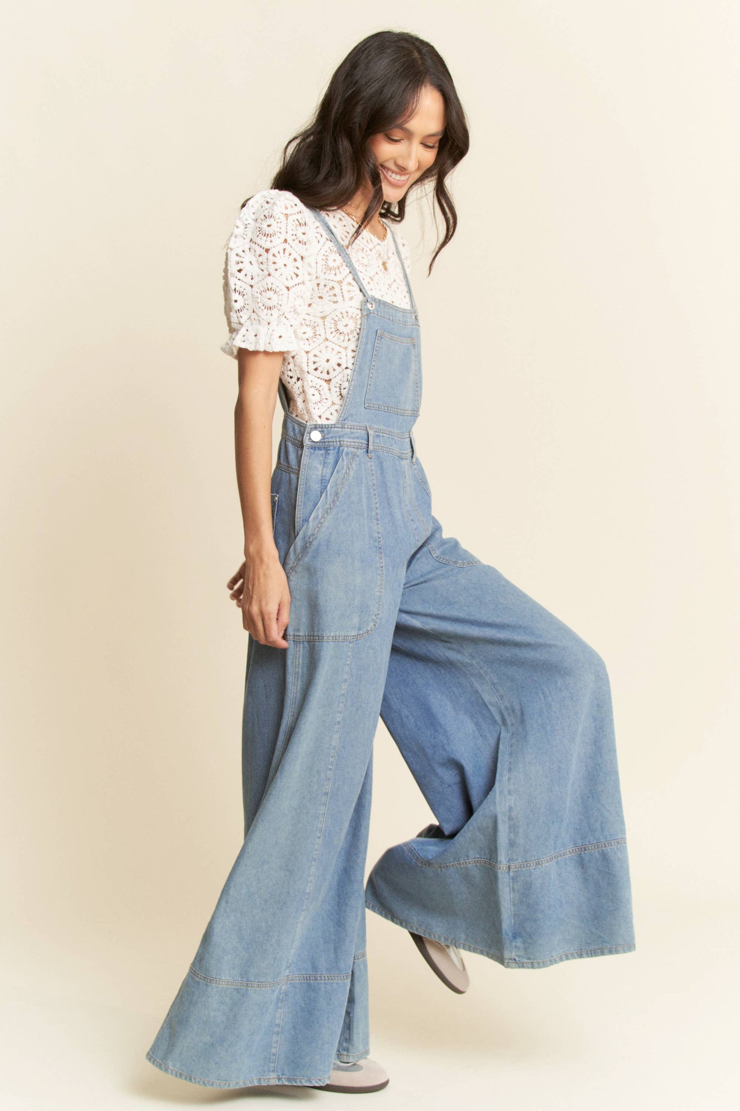 Kaia Washed Denim Overalls