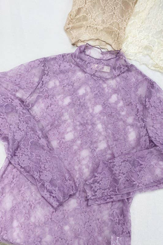 PLUS SIZE Mesh Floral print top