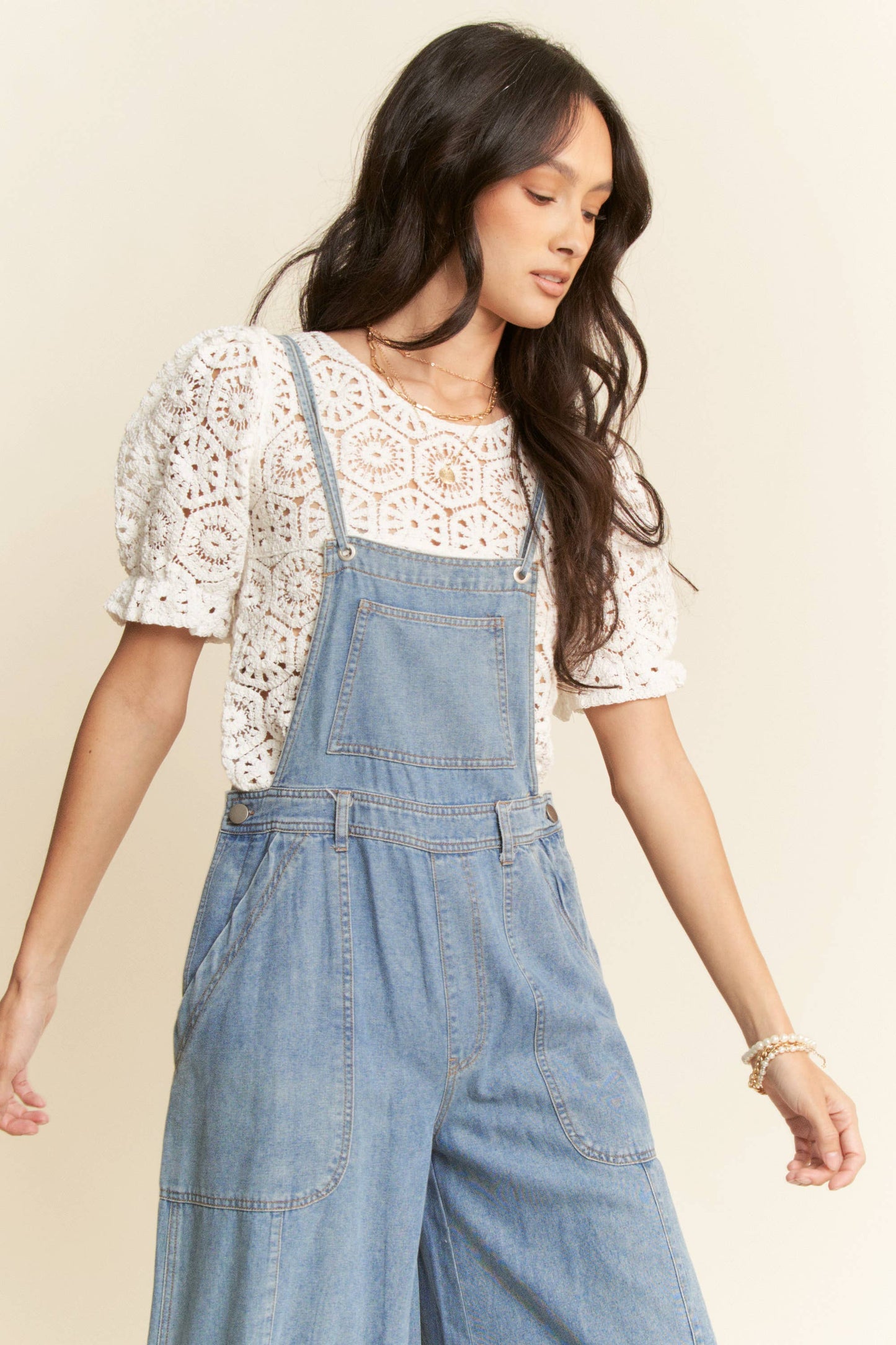 Kaia Washed Denim Overalls