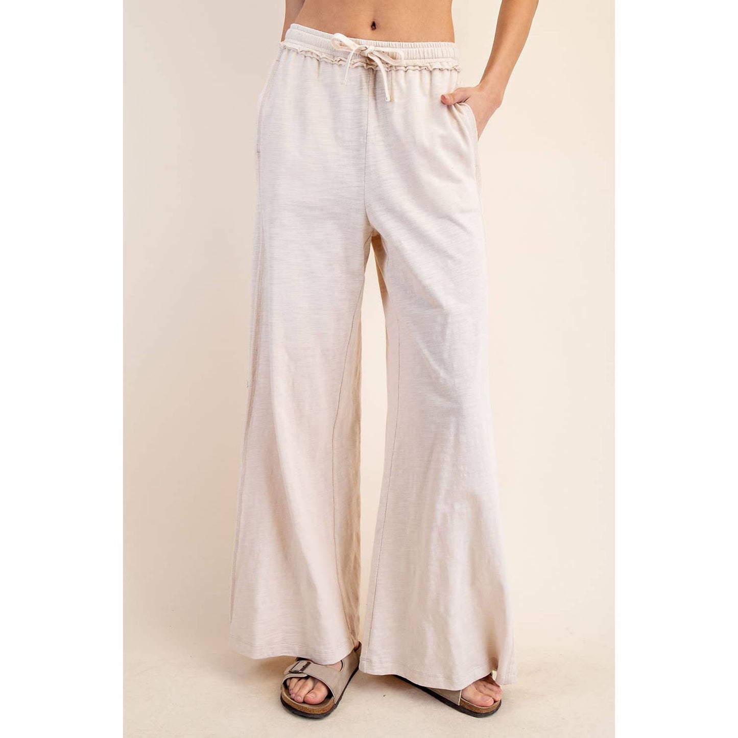 COTTON SLUB LOUNGING WIDE PANT