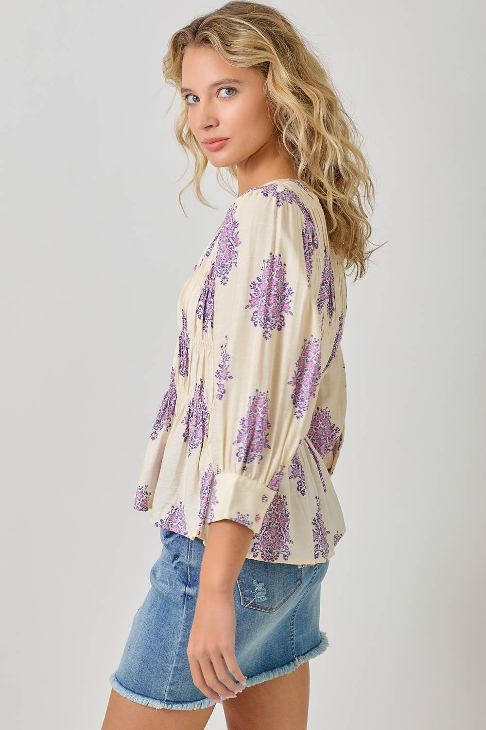 Puff Sleeve Smocked Blouse