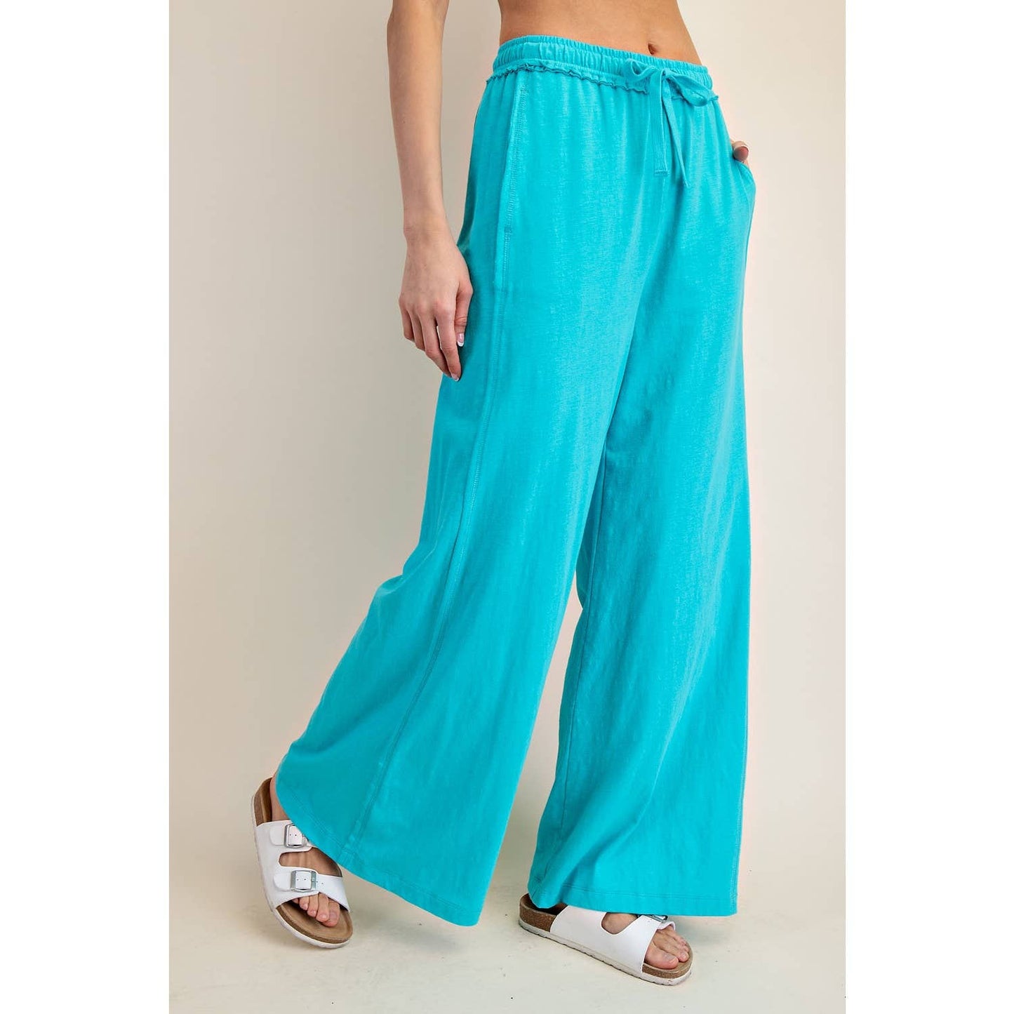 COTTON SLUB LOUNGING WIDE PANT