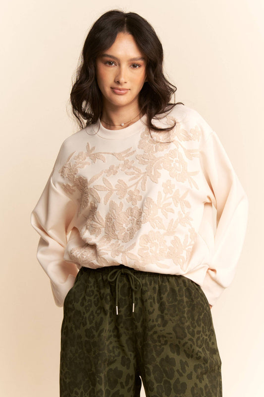 Floral Embroidered Sweatshirt