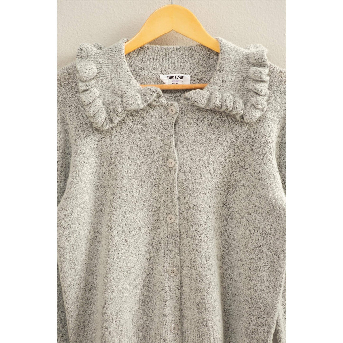 Ruffle Collar Cardigan Sweater