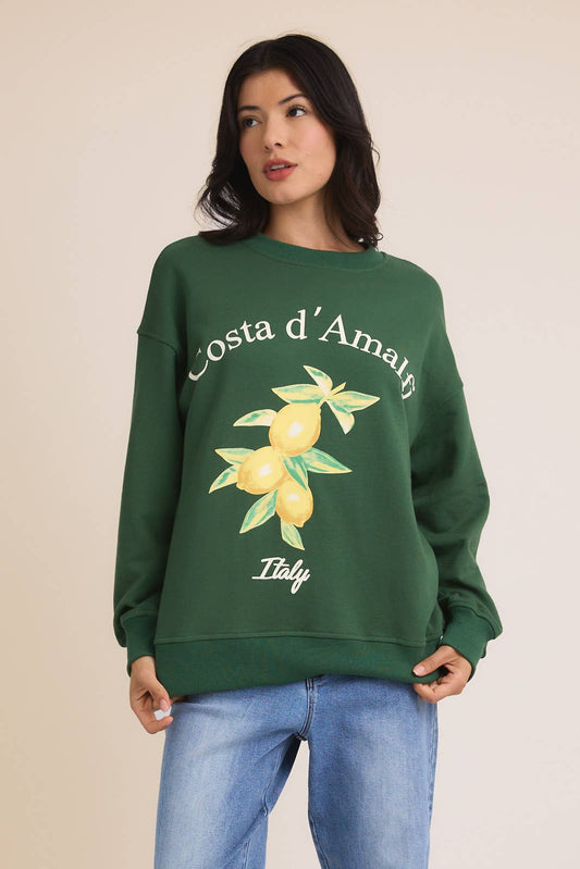 ROUND NECK LONG SLEEVE "COSTA D' AMALFI" SWEATSHIRT