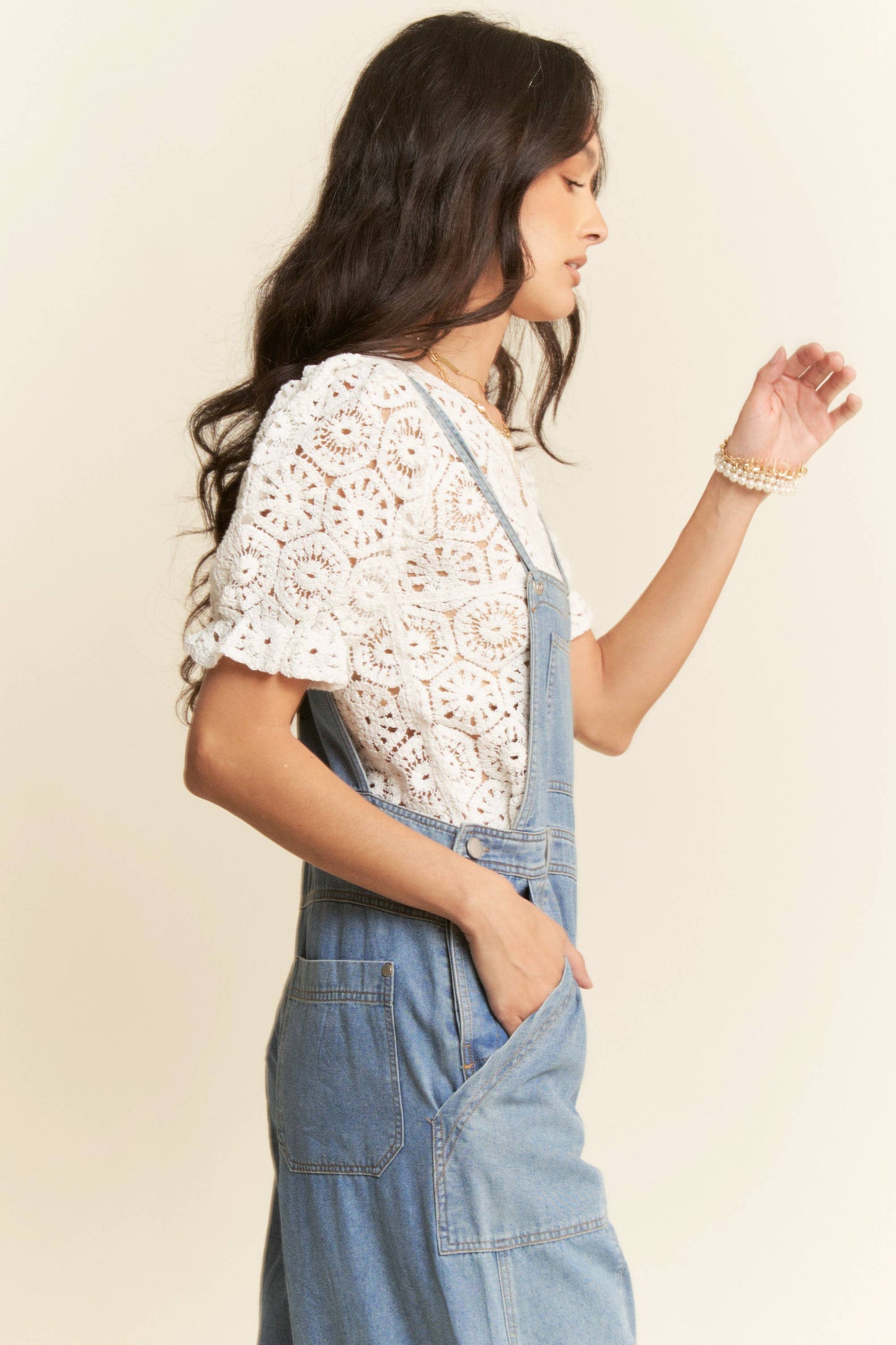 Kaia Washed Denim Overalls