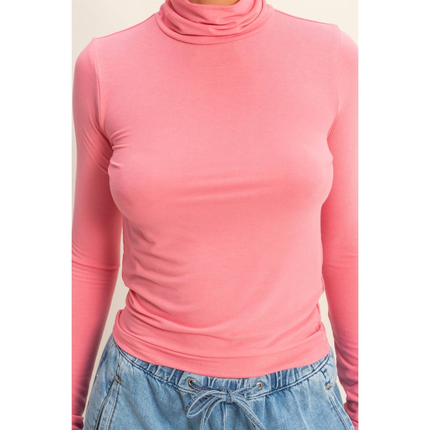 Turtleneck Long Sleeve Fitted Top