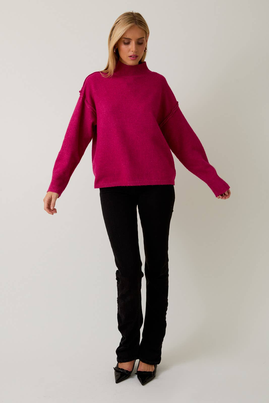 MOCK NECK LONG SLEEVE SWEATER