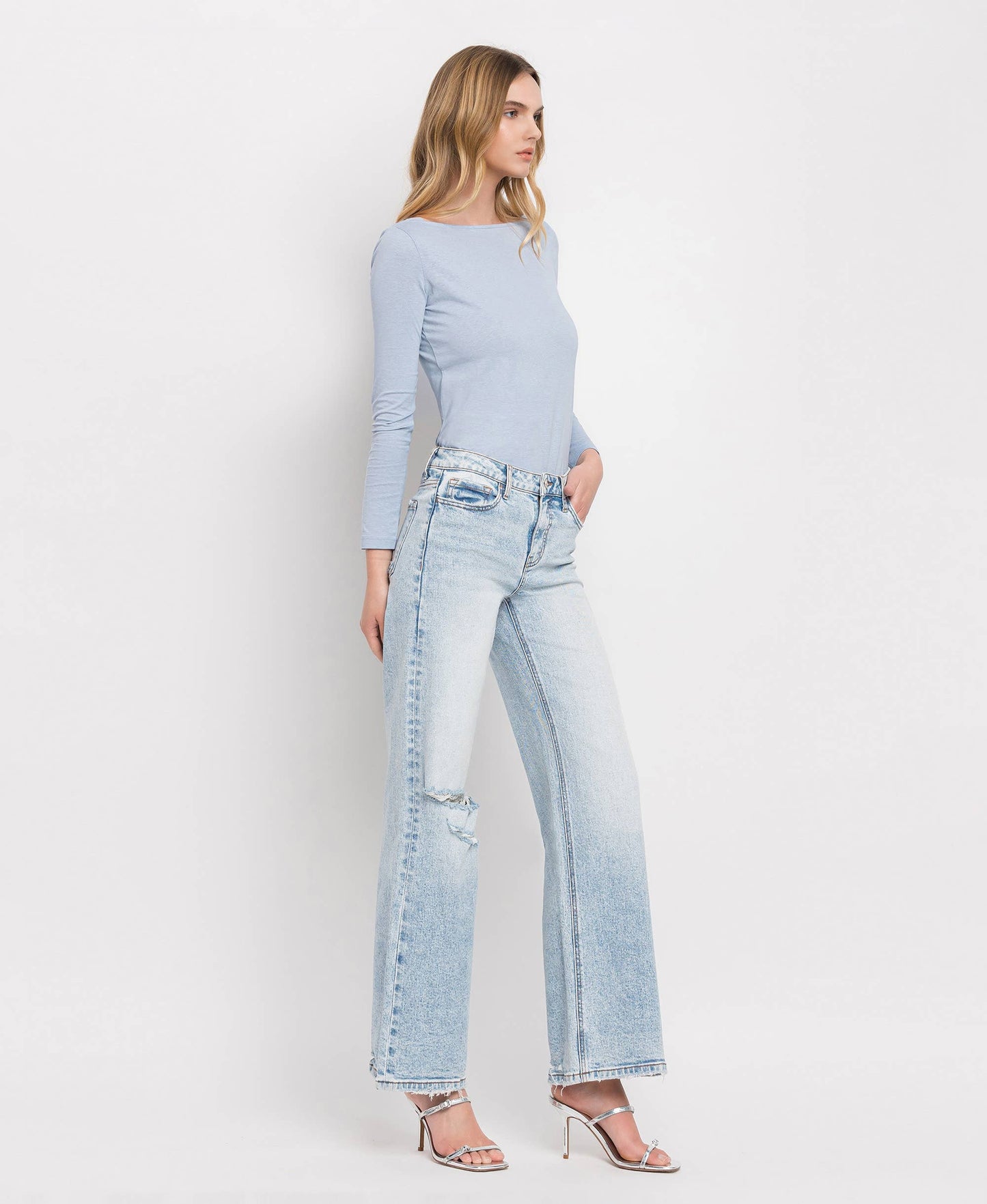 TUMMY CONTROL SUPER HIGH RISE WIDE LEG JEANS LV1312