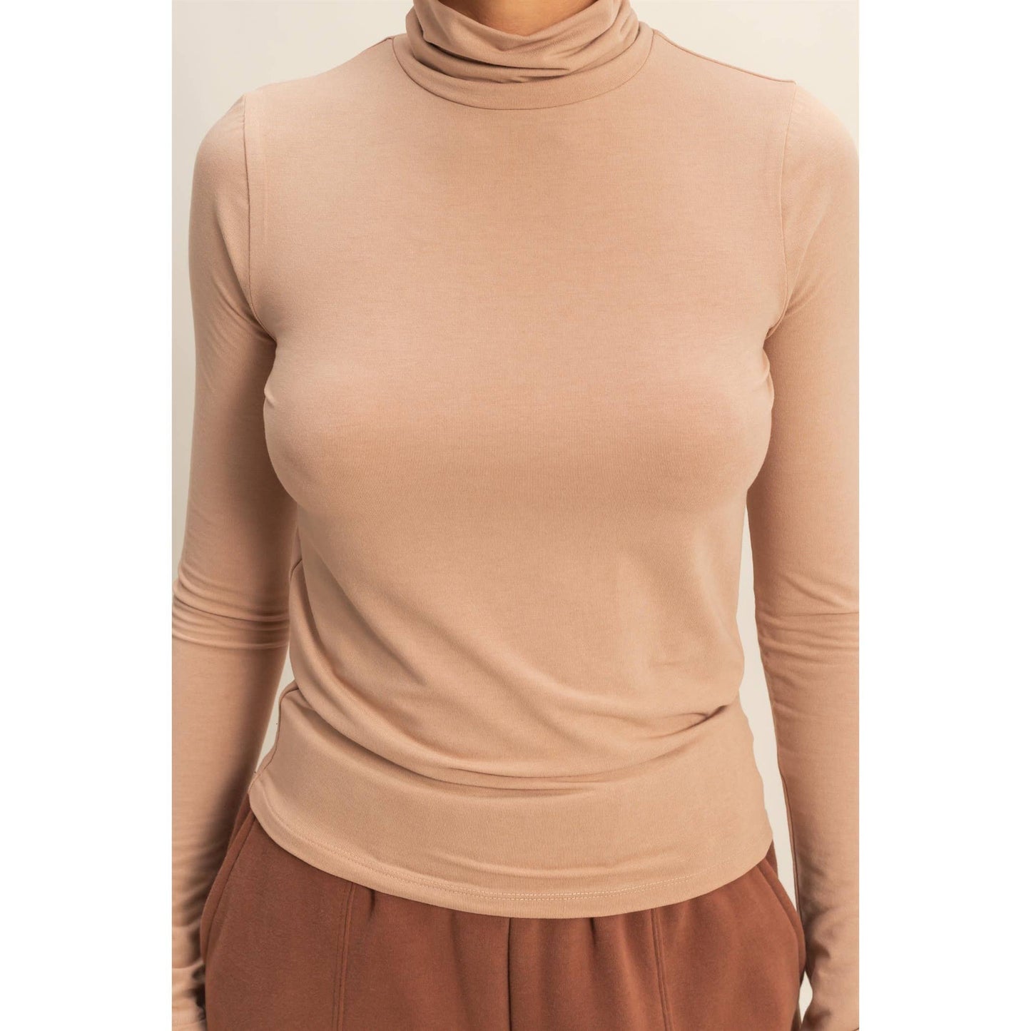 Turtleneck Long Sleeve Fitted Top