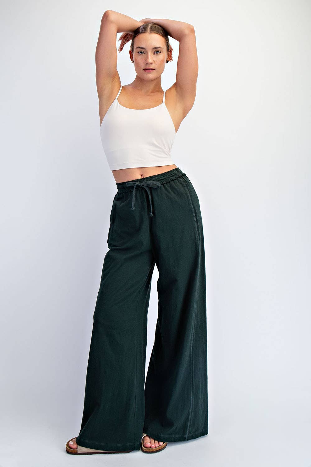 COTTON SLUB LOUNGING WIDE PANT