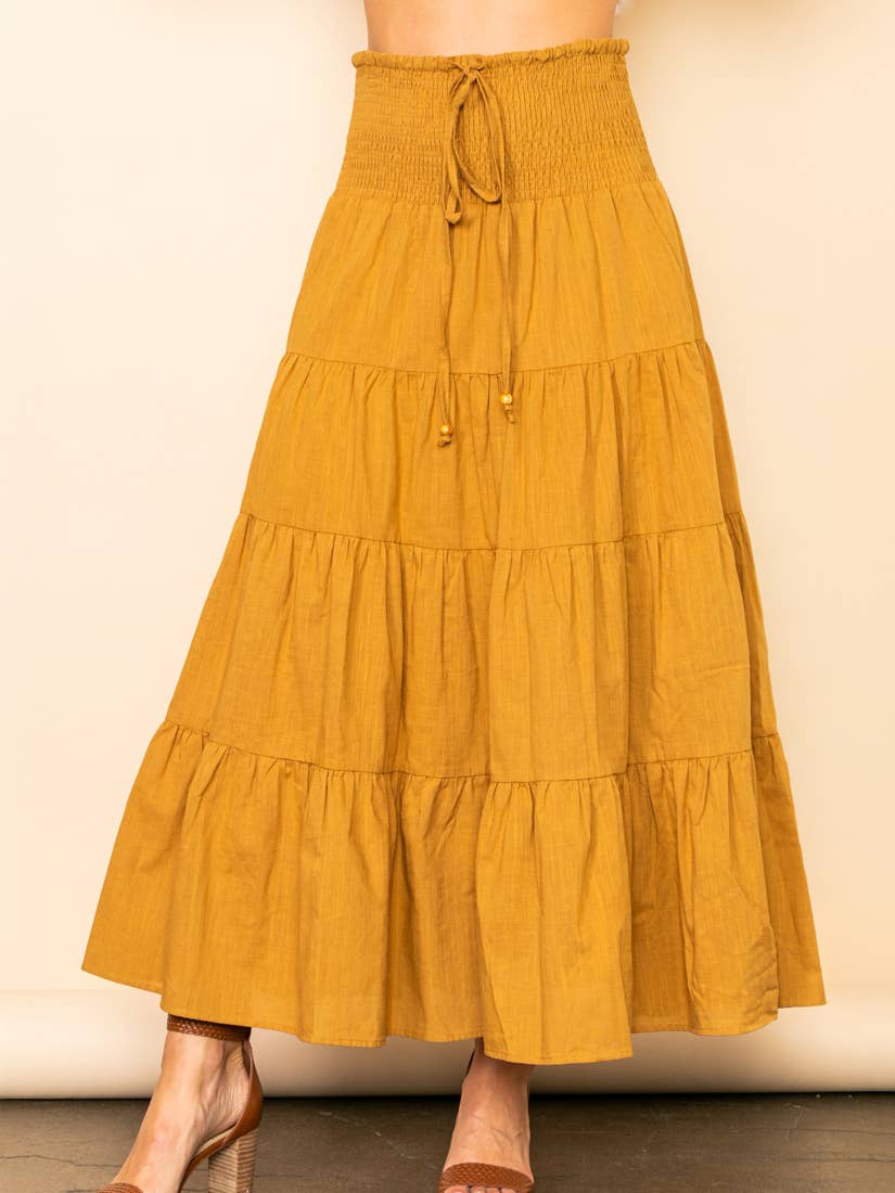 Tiered Wide Flare Convertible Halter Dress-Maxi Skirt
