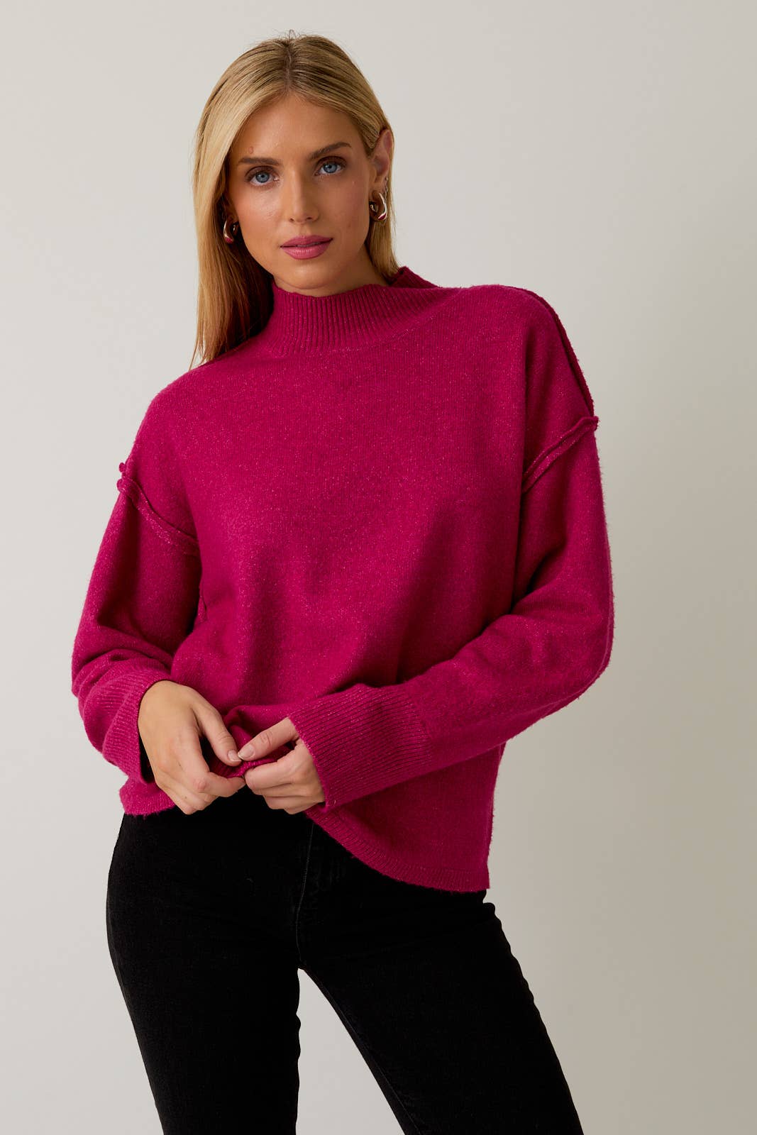 MOCK NECK LONG SLEEVE SWEATER
