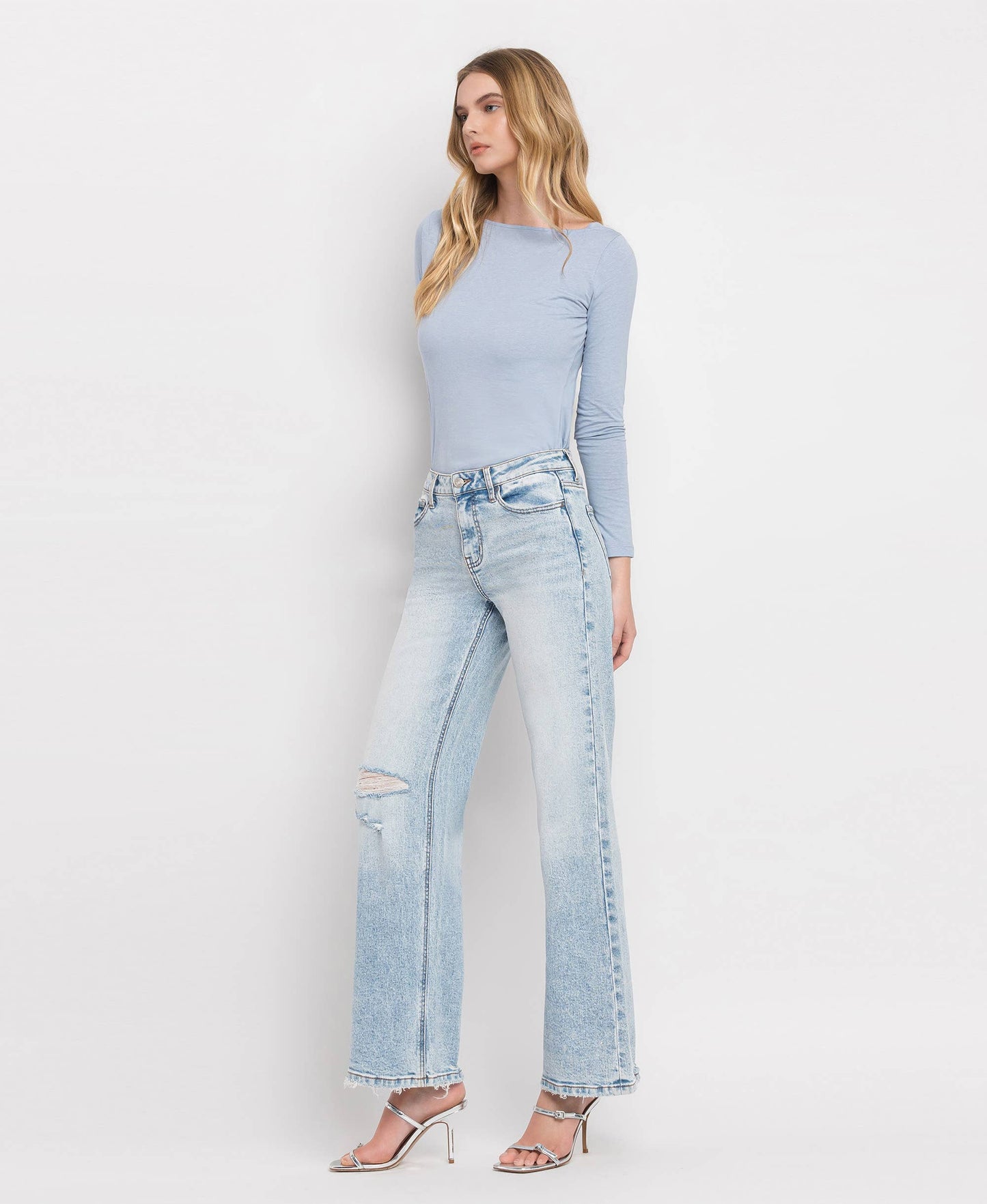 TUMMY CONTROL SUPER HIGH RISE WIDE LEG JEANS LV1312