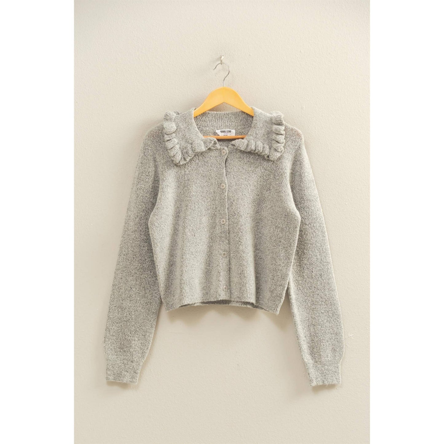 Ruffle Collar Cardigan Sweater