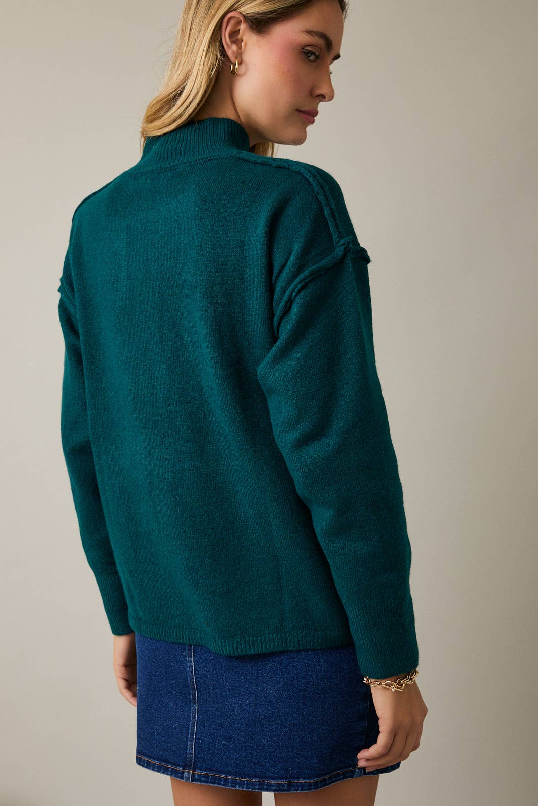 MOCK NECK LONG SLEEVE SWEATER