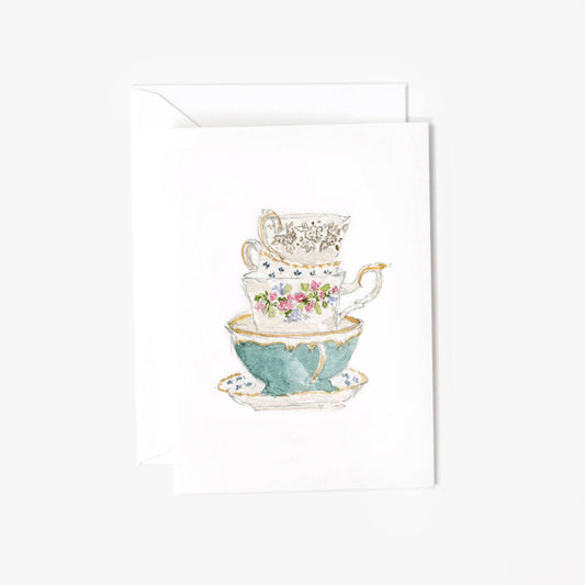 Teacups mini notecard by Emily Lex