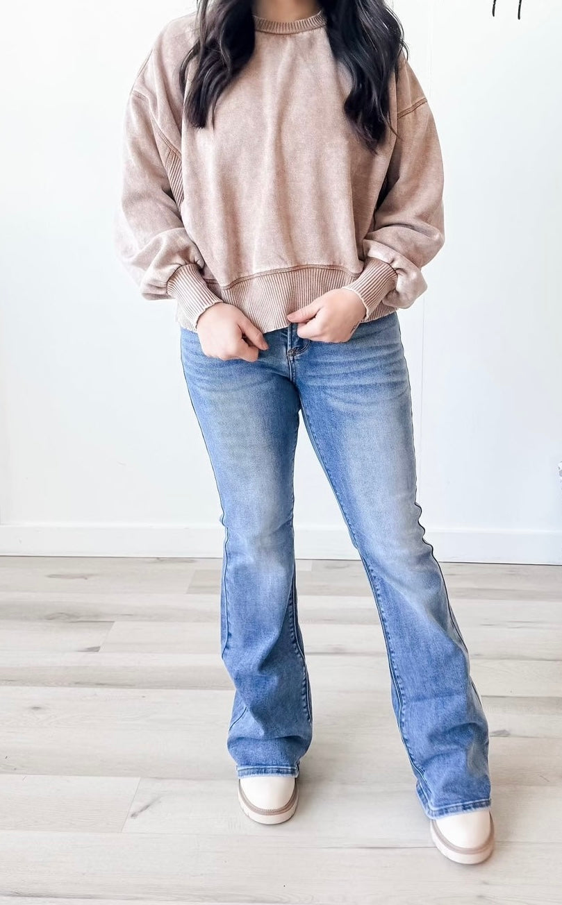 Mineral Wash Pullover in Clay